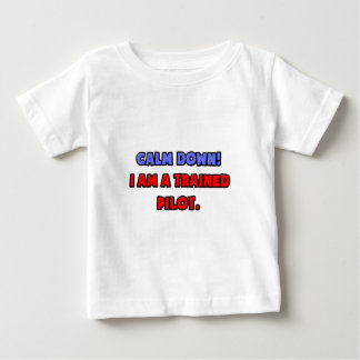 Camiseta Para Bebê Acalme-Se. Sou piloto treinado