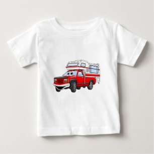 Camiseta Para Bebê Acampamento de Cartoon Vermelho