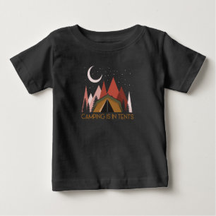 Camiseta Para Bebê Acampamento É Engraçado Em Tendas