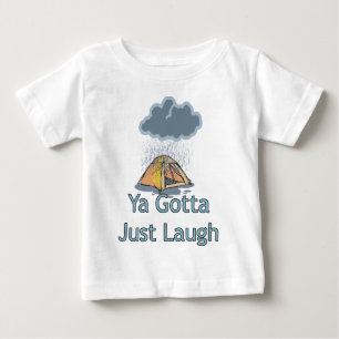 Camiseta Para Bebê Acampamento na Chuva