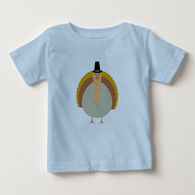 Camiseta Para Bebê Ação de Graças à Turquia (Frente)