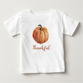 Camiseta Para Bebê Ação de Graças de Pinça Laranja Feliz outono
