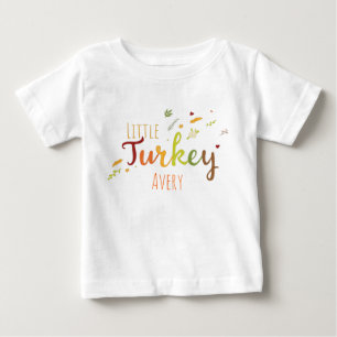 Camiseta Para Bebê Ação de Graças Nome personalizável da pequena