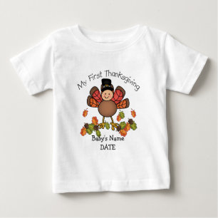 Camiseta Para Bebê Acção de graças de Turquia do bebê a primeira