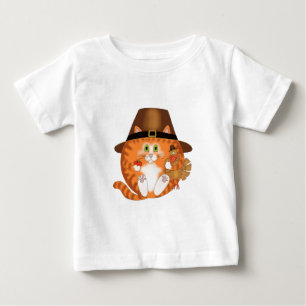 Camiseta Para Bebê Acção de graças do gato do Bauble