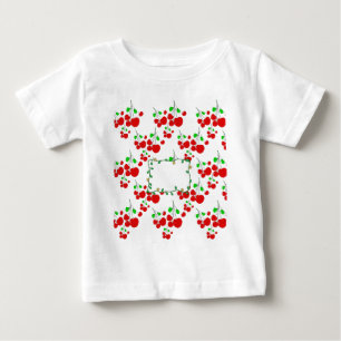 Camiseta Para Bebê Acessórios personalizáveis do padrão de cereja ver