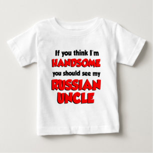 Camiseta Para Bebê Acho que sou bonito tio russo