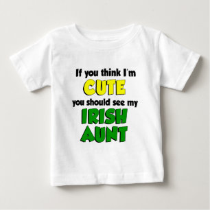 Camiseta Para Bebê Acho que sou uma tia irlandesa bonita
