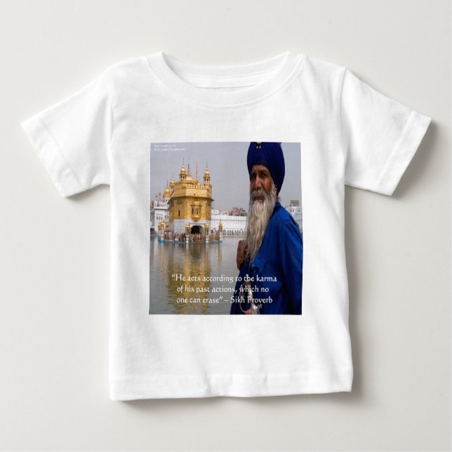 Camiseta Para Bebê Ações Sikh/Karma Proverb (Frente)