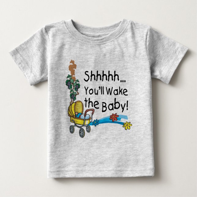 Camiseta Para Bebê Acordar o bebê (Frente)