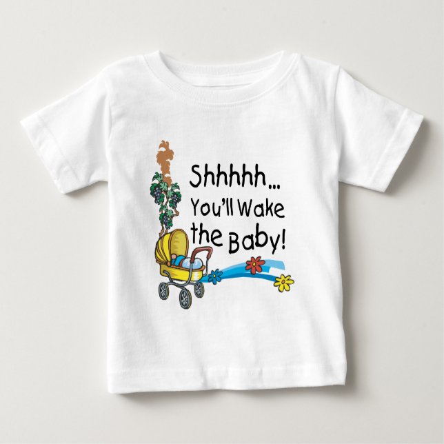 Camiseta Para Bebê Acordar o bebê (Frente)
