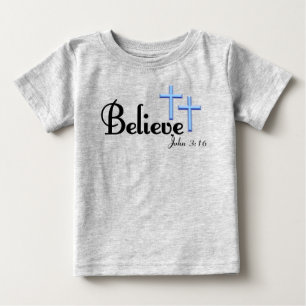 Camiseta Para Bebê Acredite Com O Azul Atravessa Toddler Tee