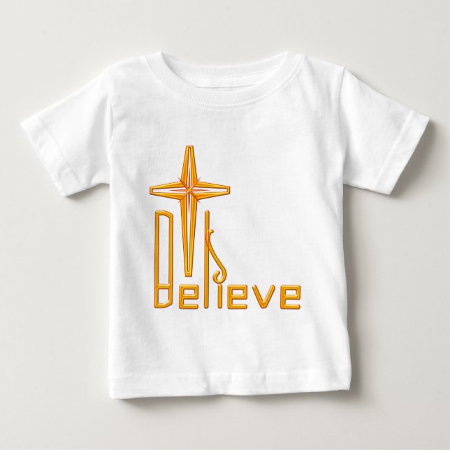 Camiseta Para Bebê Acredite em Christian (Frente)