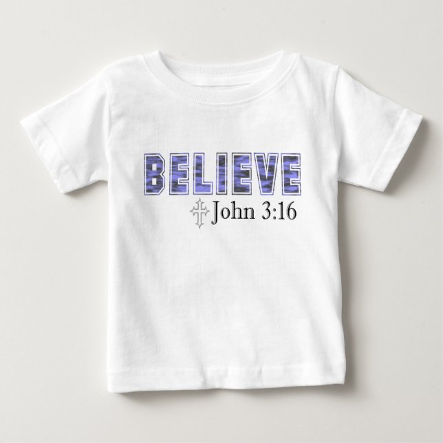 Camiseta Para Bebê Acredite Em Cross Toddler Tee (Frente)