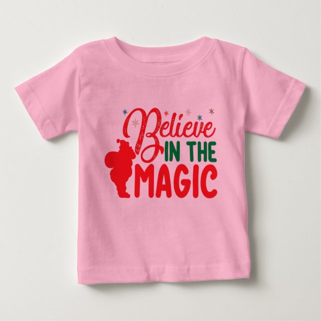 Camiseta Para Bebê Acredite na magia (Frente)