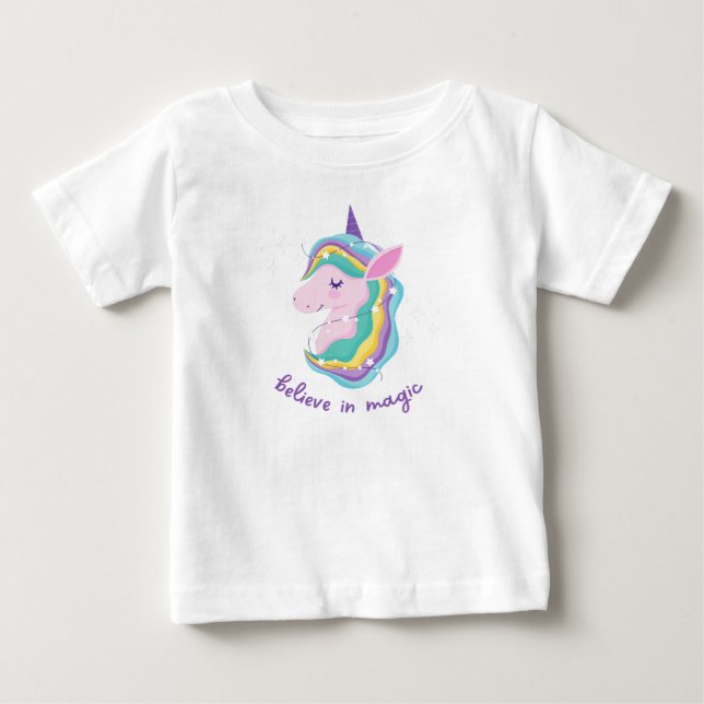 Camiseta Para Bebê Acredite na magia  (Frente)