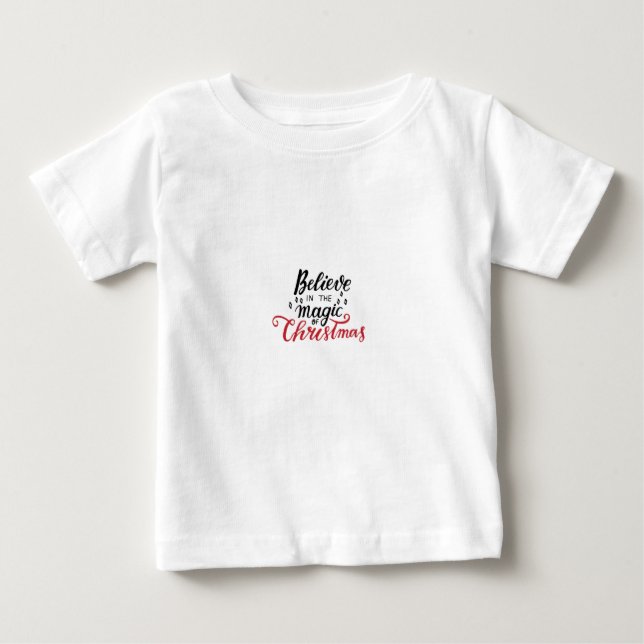 Camiseta Para Bebê Acredite na Mágica do Natal (Frente)