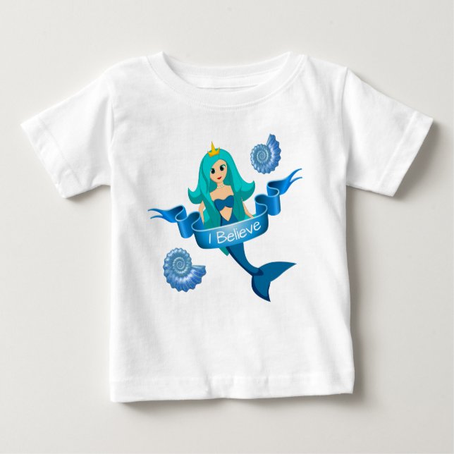 Camiseta Para Bebê Acredite na Mermaid Princess (Frente)