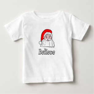 Camiseta Para Bebê Acredite no Papai Noel