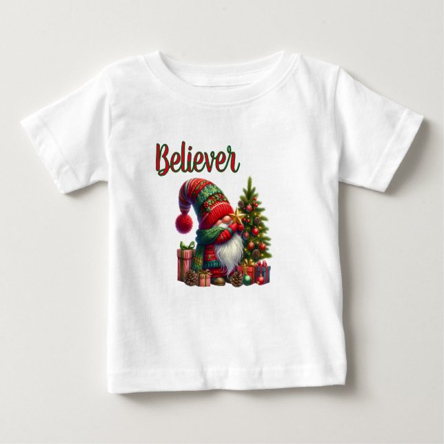 Camiseta Para Bebê Acreditem em Papai Noel (Frente)
