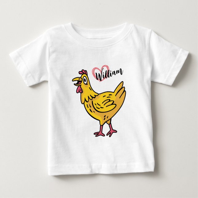 Camiseta Para Bebê Add Name to chickens Birthday Gift, chikens Lovers (Frente)