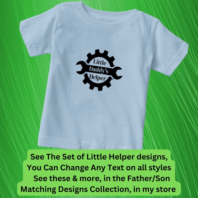 Camiseta Para Bebê Add Names Grandpa's Daddy's Little Helper, Tools  (Criador carregado)