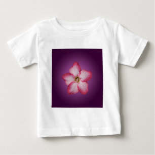 Camiseta Para Bebê Adenium Flor de Rosa Flora Gradiente Violeta