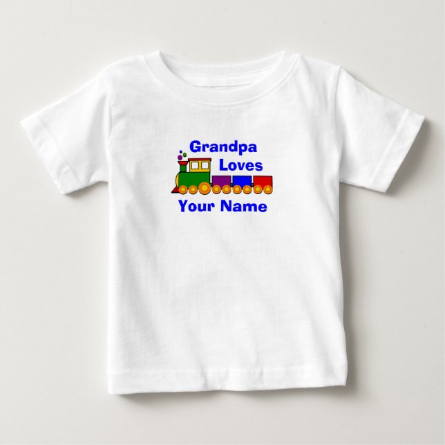 Camiseta Para Bebê Adicionar Alterar Nome Vovô Palavra, Ama Brinquedo (Frente)