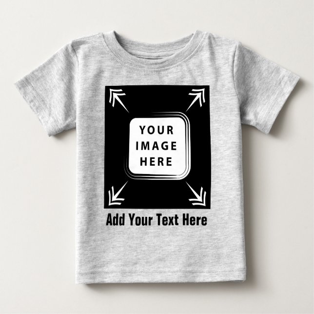 Camiseta Para Bebê Adicionar imagem de foto personalizada para presen (Frente)