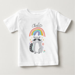 Camiseta Para Bebê Adicionar nome a Racoon e Festa de aniversário arc
