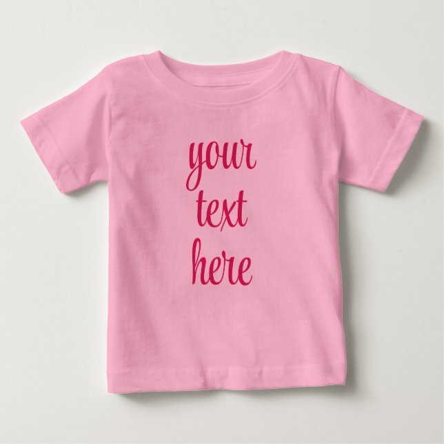 Camiseta Para Bebê Adicionar Texto Carregar a Imagem de Imagem Rosa M (Frente)