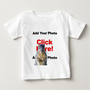 Camiseta Para Bebê Adicionar Um Esquilo Foto Personalizada Bebê T-Shi