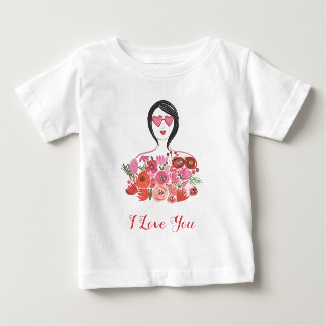 Camiseta Para Bebê Adicione seu chique dos namorados do texto | mim (Frente)