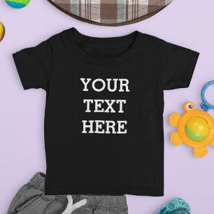 Camiseta Para Bebê Adicione seu próprio texto personalizado aqui pret
