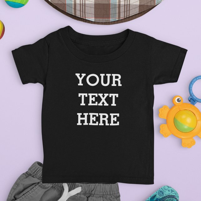Camiseta Para Bebê Adicione seu próprio texto personalizado aqui pret (Criador carregado)
