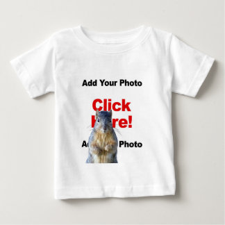 Camiseta Para Bebê Adicione um esquilo Camiseta de bebê com foto pers