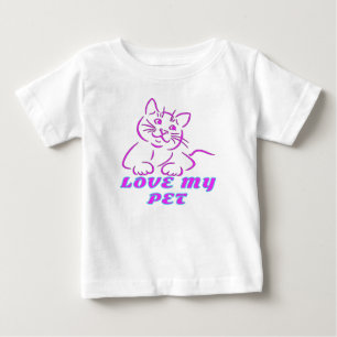 CAMISETA PARA BEBÊ ADORA MEU GATO DE PINCO DE PINO