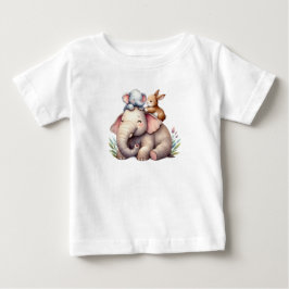 Camiseta Para Bebê Adorable Boho Shirt for Babies | Elephant & Bunny 