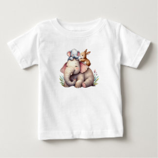 Camiseta Para Bebê Adorable Boho Shirt for Babies | Elephant & Bunny 