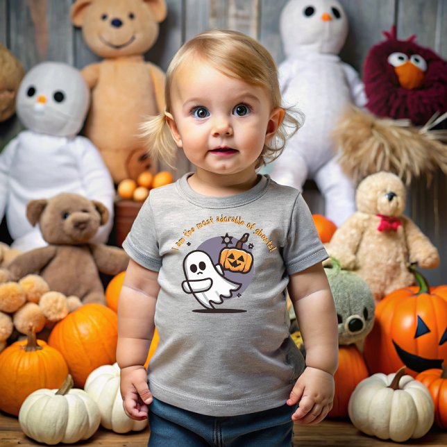 Camiseta Para Bebê Adorable Halloween Ghost (Criador carregado)