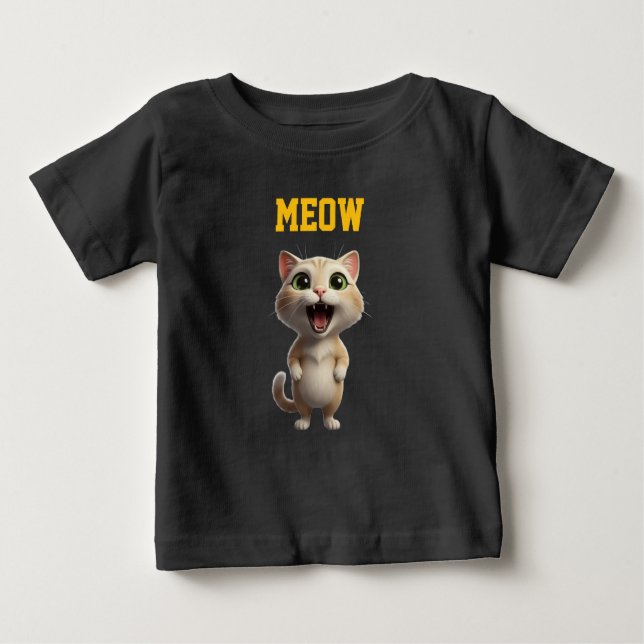 Camiseta Para Bebê Adorable Meow Kitty Kids’ T-Shirt (Frente)