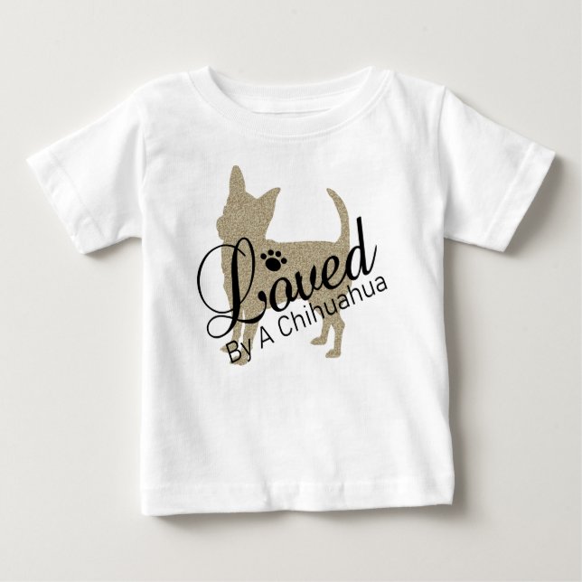 Camiseta Para Bebê Adorado Por Um Chibão Chihuahua (Frente)