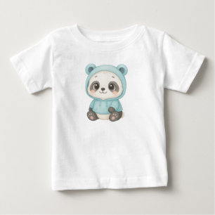 Camiseta Para Bebê Adorável Baby Panda Pastel