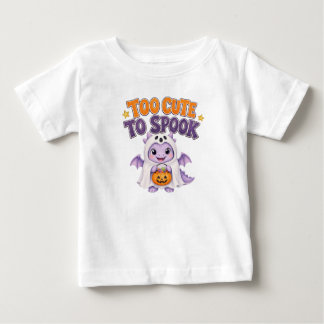 Camiseta Para Bebê Adorável Bebê Dragão Fantasma Roxo de Halloween