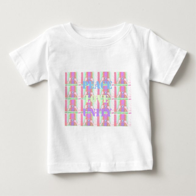 Camiseta Para Bebê Adorável Bebê Jovens Paz Com Pop de Arte. (Frente)