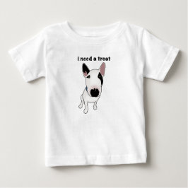 Camiseta Para Bebê Adorável Bull Terrier inglês quer um petisco