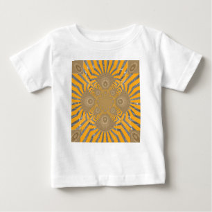 Camiseta Para Bebê Adorável design de Arte amarelo redondo africano