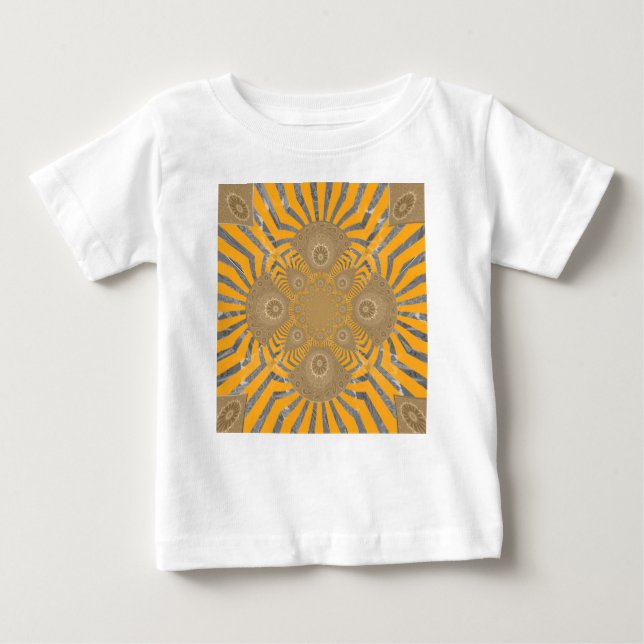 Camiseta Para Bebê Adorável design de Arte amarelo redondo africano (Frente)