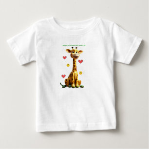 Camiseta Para Bebê Adorável Giraffe Baby Tee