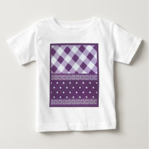 Camiseta Para Bebê Adorável padrão sem costura do Damask Purple
